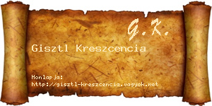 Gisztl Kreszcencia névjegykártya